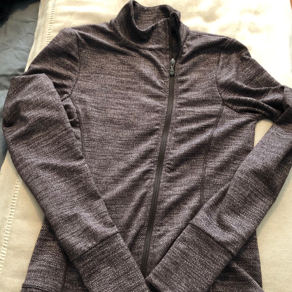Zip up jacket with off set zipper